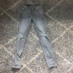 Grey ripped jeans